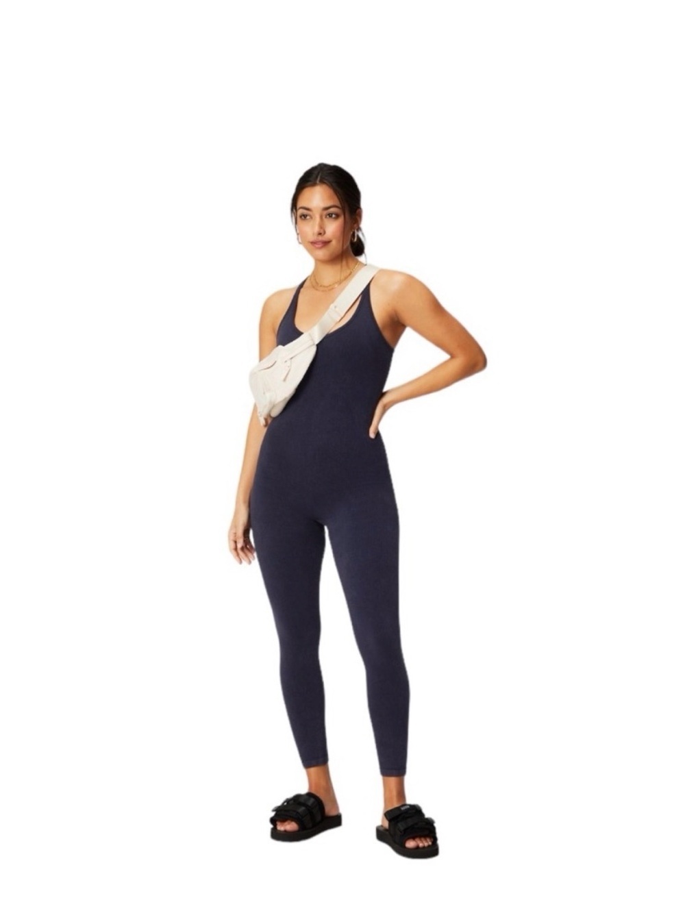Fabletics Cloud Seamless Bodysuit Dark Indigo One-Piece Jumpsuit NWT